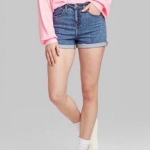WILD FABLE High Rise Cuffed Mom Jean Shorts